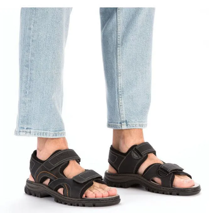 Rieker Herren Sandalen Trekkingsandalen schwarz
