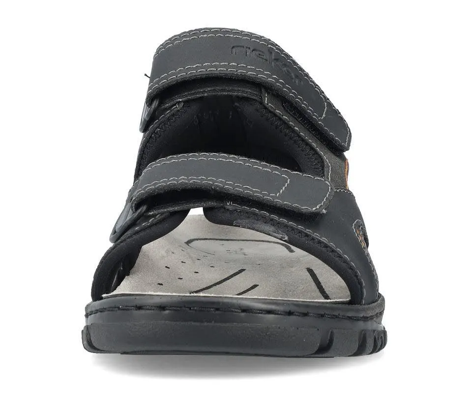 Rieker Herren Sandalen Trekkingsandalen schwarz