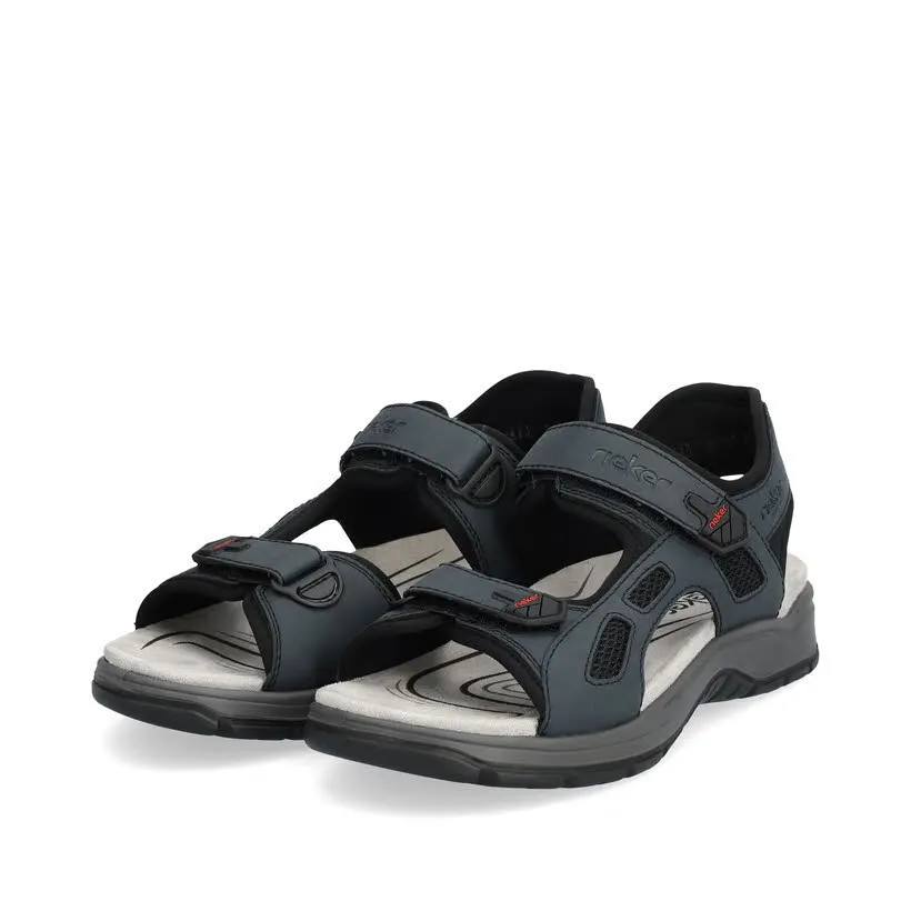 Rieker FSK Herren Sandalen Sandaletten Trekkingsandalen denim/schwarz