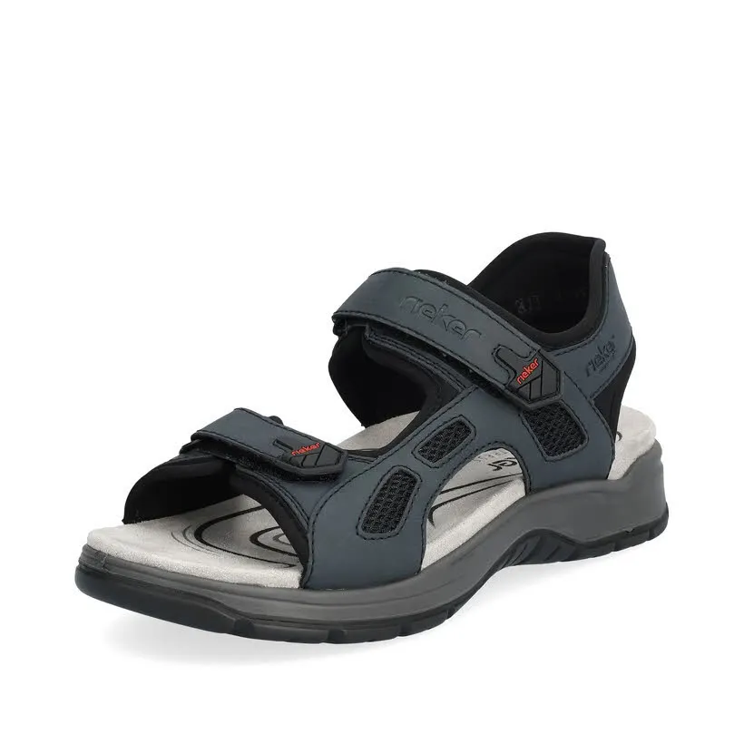 Rieker FSK Herren Sandalen Sandaletten Trekkingsandalen denim/schwarz