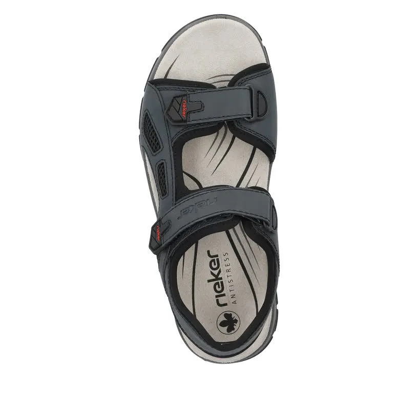 Rieker FSK Herren Sandalen Sandaletten Trekkingsandalen denim/schwarz