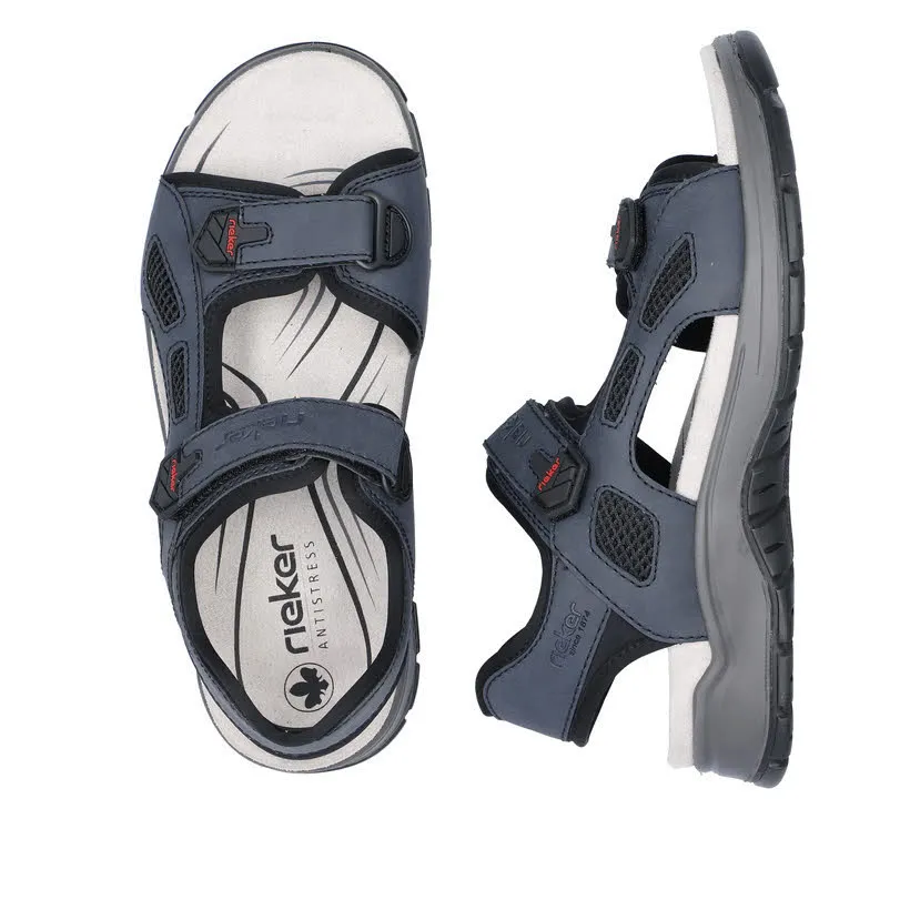 Rieker FSK Herren Sandalen Sandaletten Trekkingsandalen denim/schwarz