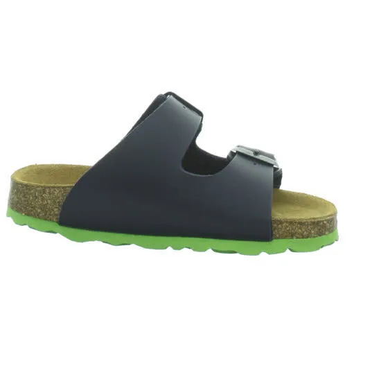 Longo Pantoletten Jungen Schnallenschuh blau NEU