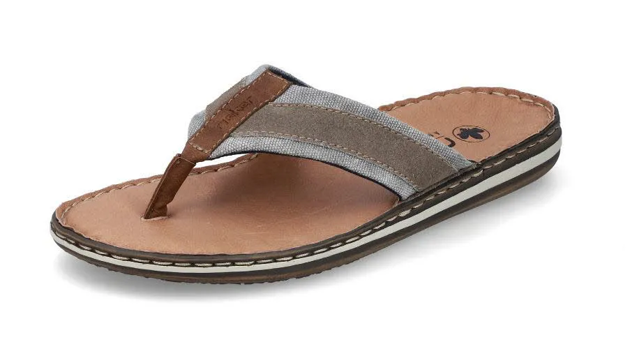 Rieker Herren Flip Flops Zehentrenner braun