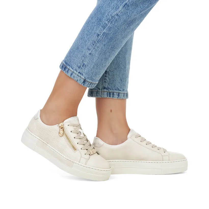 Rieker Damen Sneaker Modeschuhe Trendschuhe beige