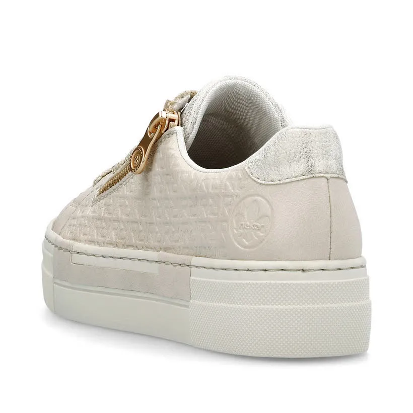 Rieker Damen Sneaker Modeschuhe Trendschuhe beige