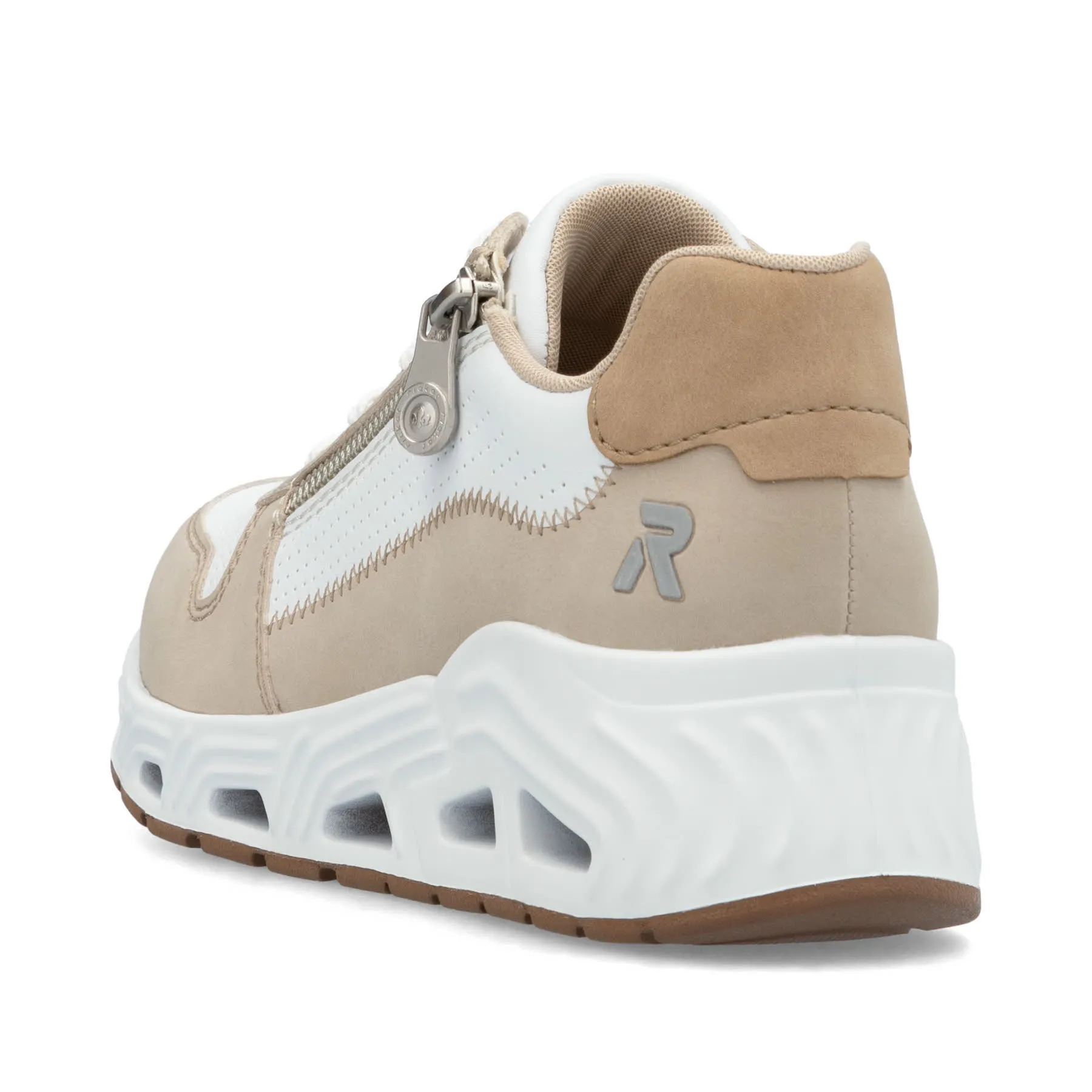 Rieker Damen Halbschuhe Sneaker weiß beige