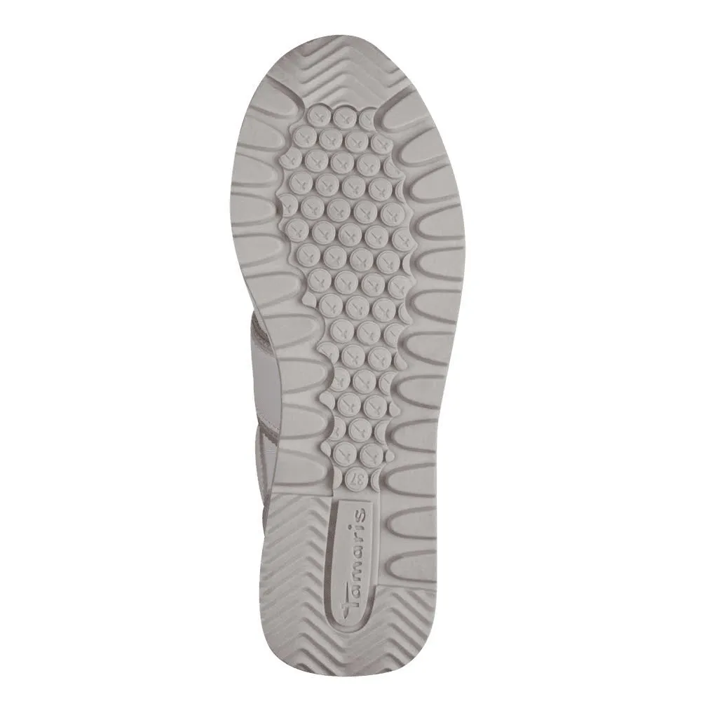 Tamaris Damen Schnürer Sneaker beige hellblau