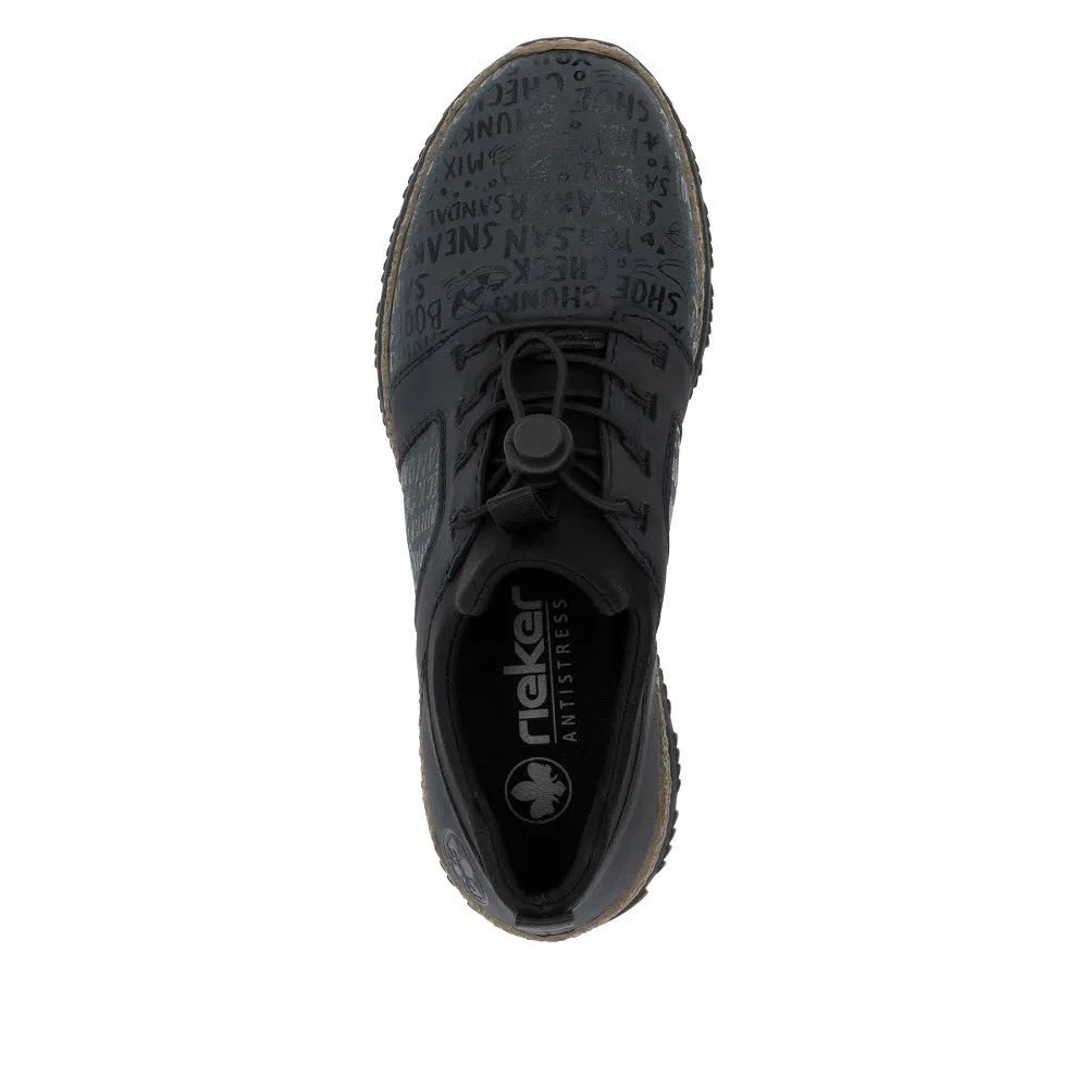 Rieker HWK Damen Halbschuhe Slipper Modeschuhe blau