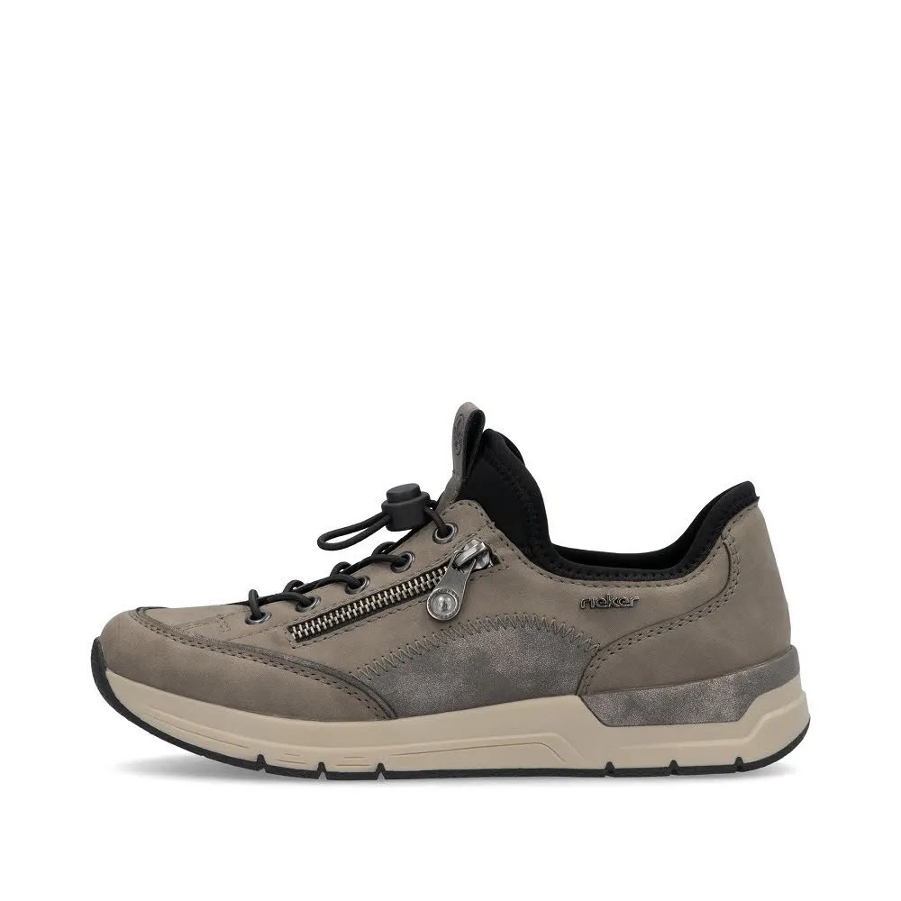Rieker HWK Damen Halbschuhe Slipper Sneaker modisch grau