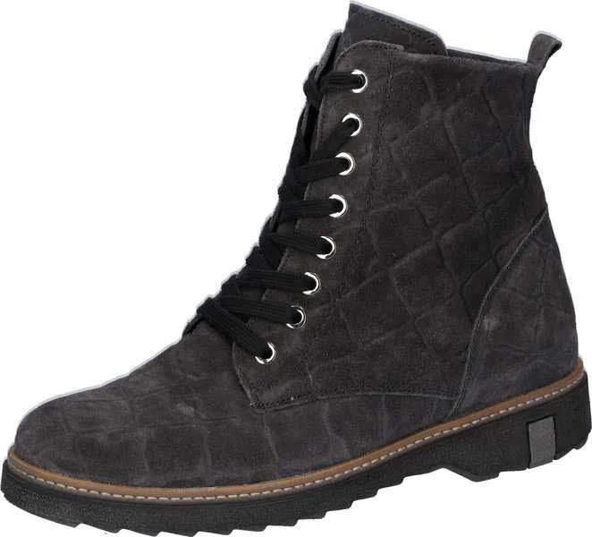 Waldläufer Quadri Damen Stiefelette Schnürer Modeschuh grau