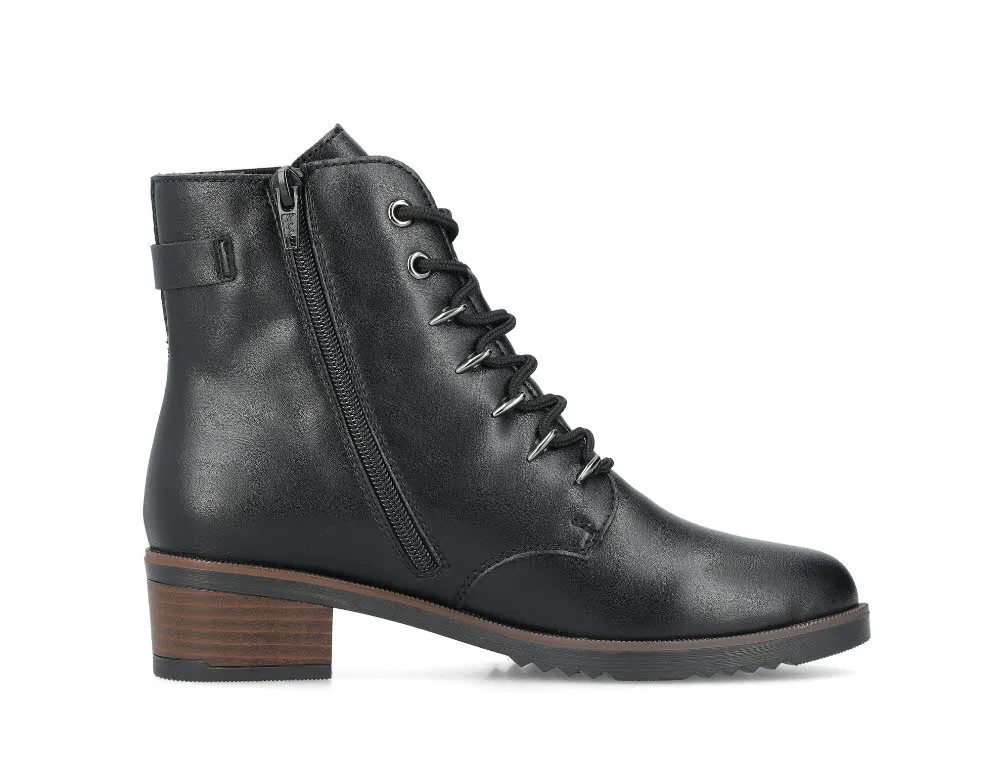 Rieker Damen Stiefeletten Schnürer mitternachtsschwarz