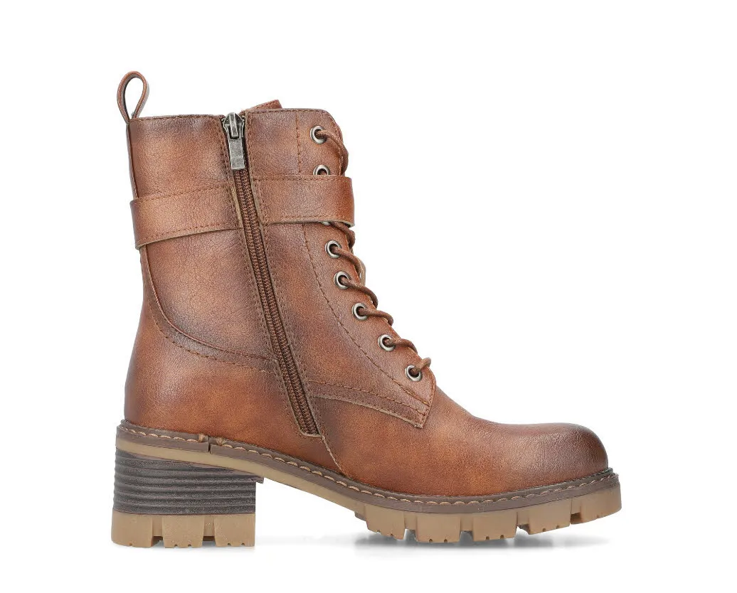 Rieker Damen Stiefelette Boots Schnürer braun