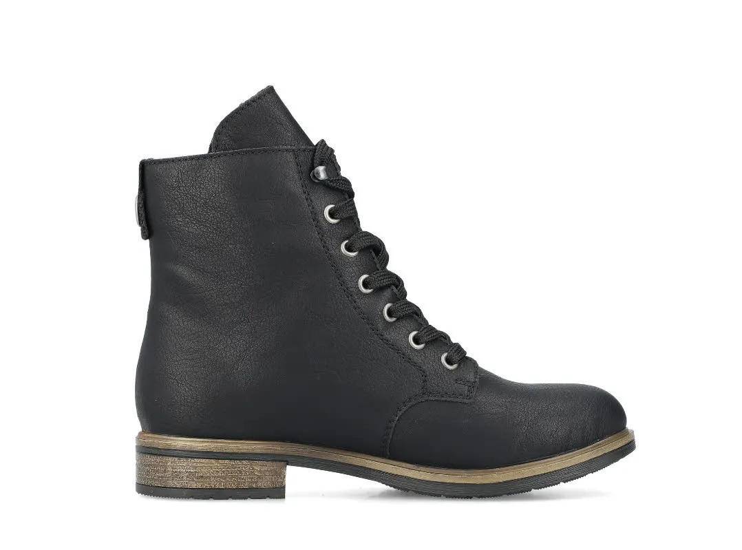 Rieker Damen Stiefelette Schnürstiefel asphaltschwarz