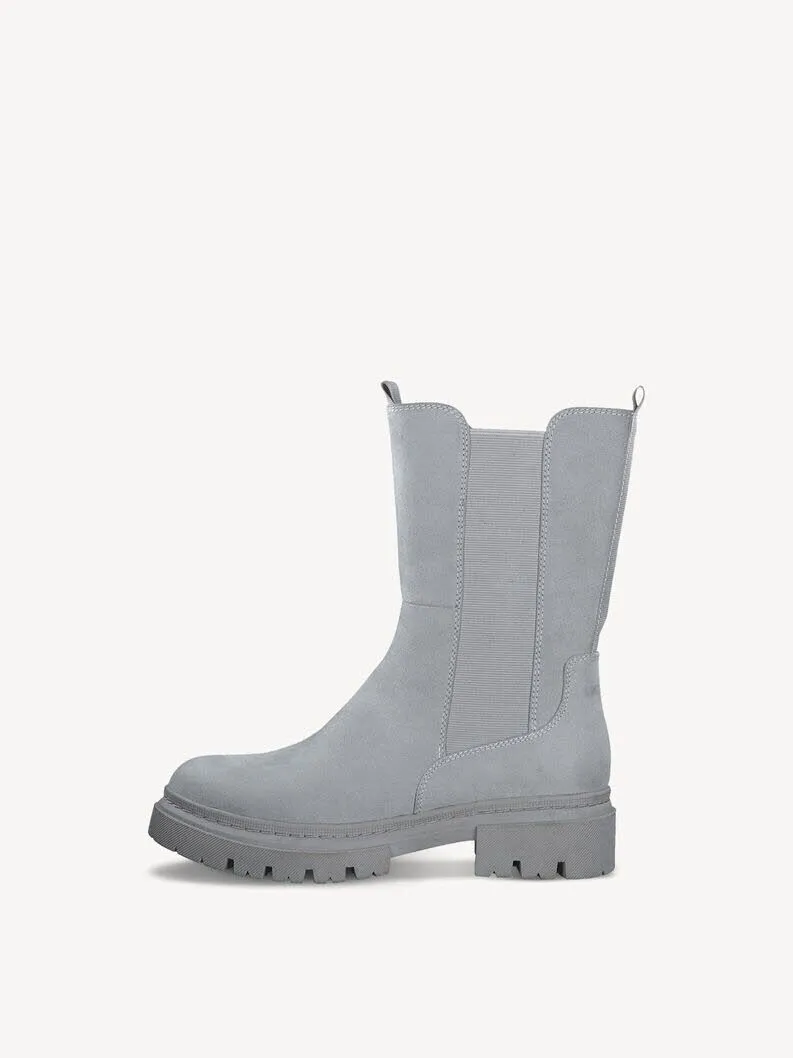 Marco Tozzi Chealsea Boot Stiefelette Reißverschluss Damen grau NEU