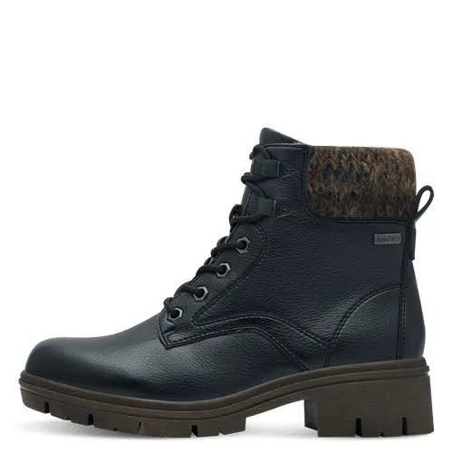 Jana Damen Boots Winterstiefelette Schnürer gefüttert dunkelblau