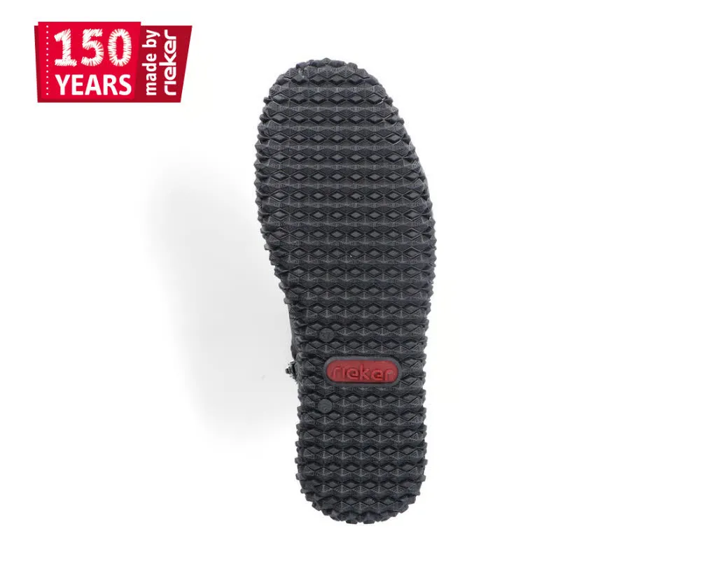 Rieker Damen Stiefelette Schnürer Schnürstiefel gefüttert carbongrau