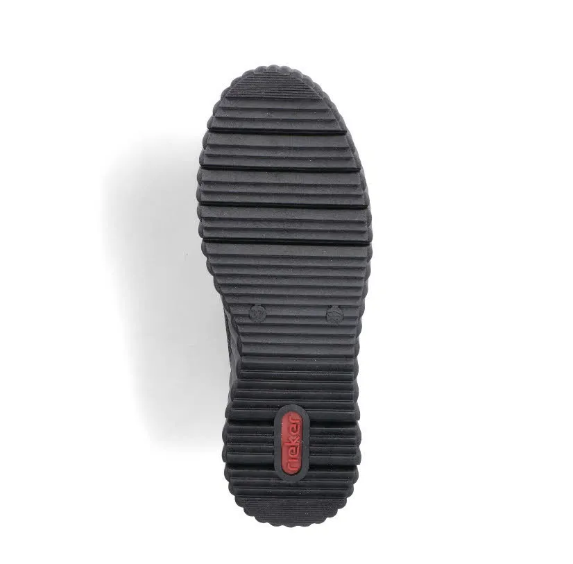 Rieker Damen Stiefelette Slipper gefüttert Kurzstiefel asphaltschwarz