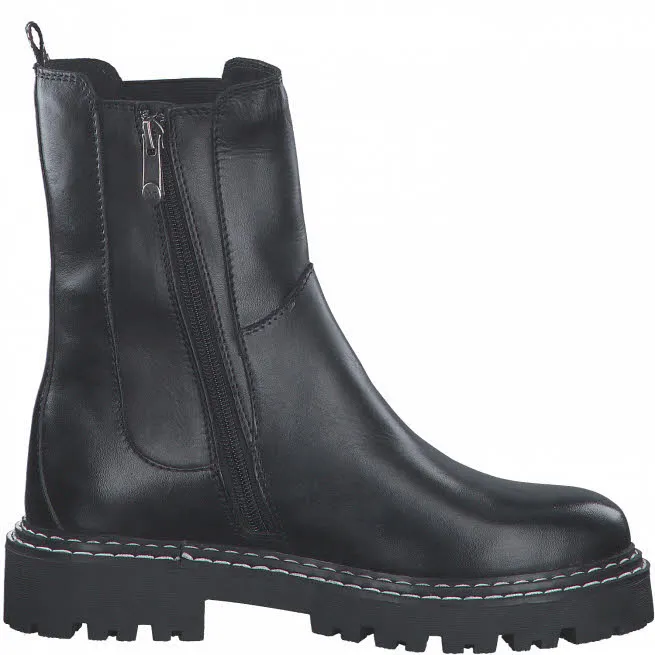 Marco Tozzi Chelsea Boot Black/White Stiefelette Stiefel Modeschuh Damen schwarz NEU