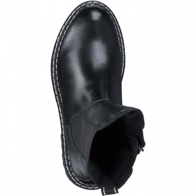 Marco Tozzi Chelsea Boot Black/White Stiefelette Stiefel Modeschuh Damen schwarz NEU