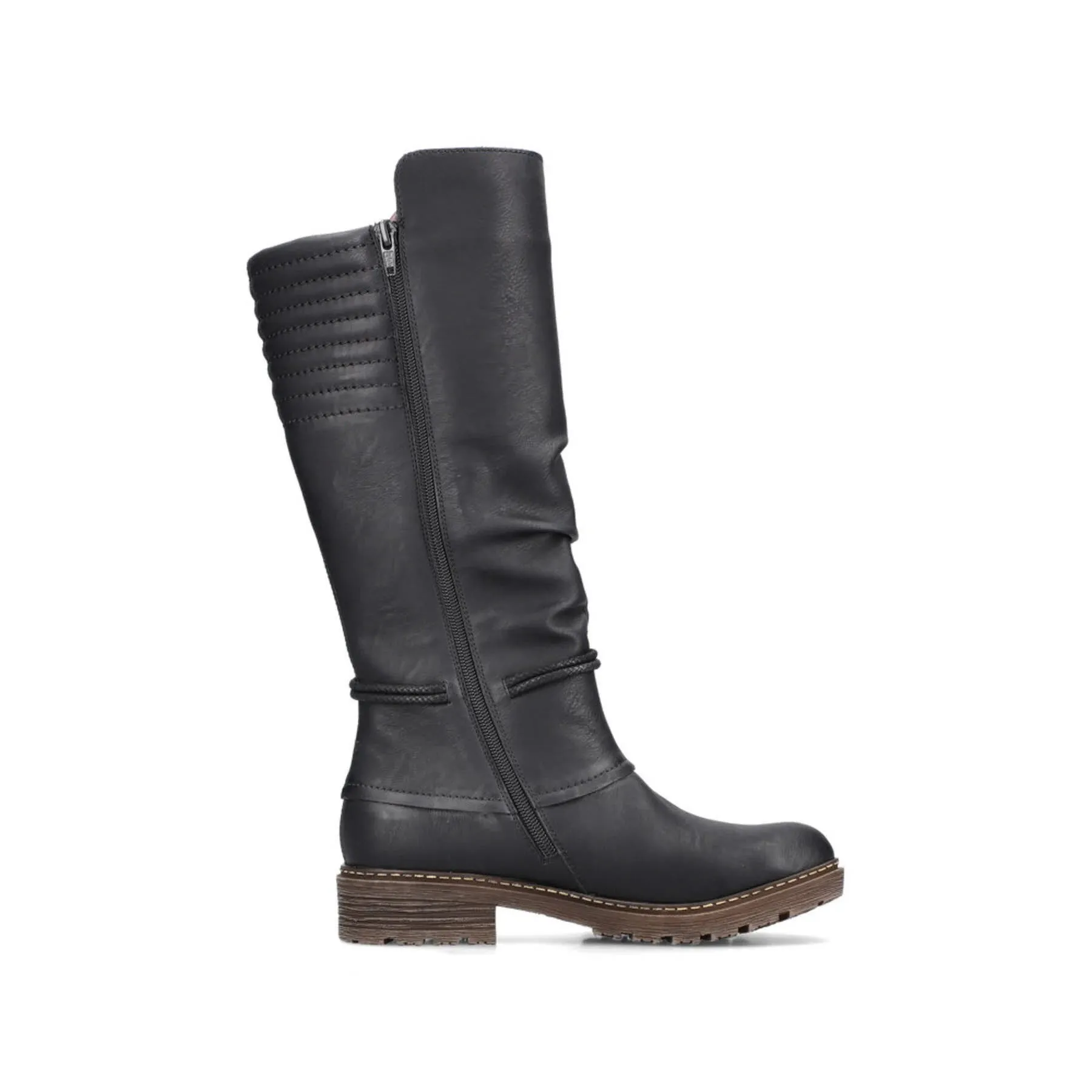 Rieker HWK Damen Stiefel gefüttert Hochschaftstiefel Modeschuh schwarz NEU
