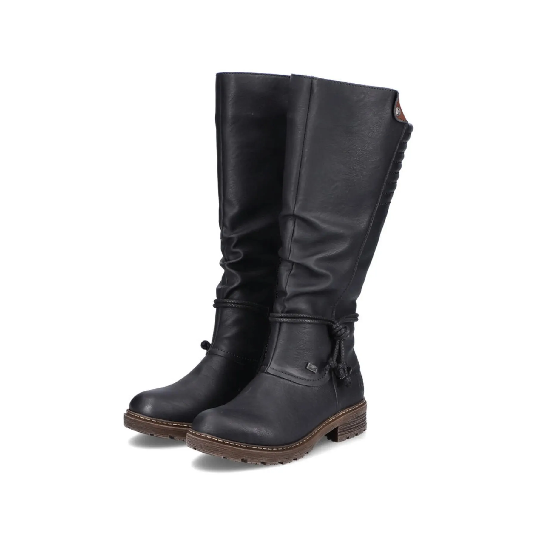 Rieker HWK Damen Stiefel gefüttert Hochschaftstiefel Modeschuh schwarz NEU