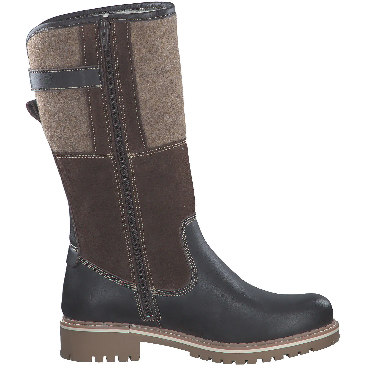 Tamaris Damen Stiefel Slipper Gefüttert Modeschuh dunkelbraun