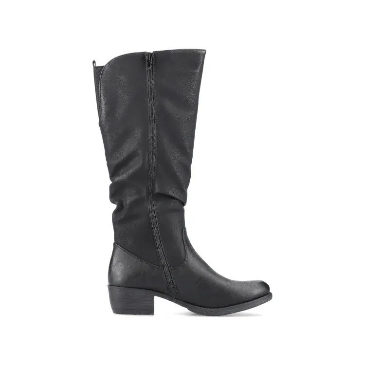Rieker Damen Langschaftstiefel Stiefel Modeschuh gefüttert schwarz NEU