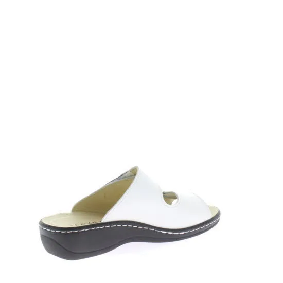 Longo Pantoletten Damen Modeschuh Bequemschuh weiß