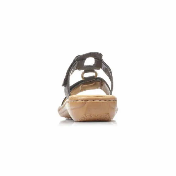 Rieker Pantolette Damen Sommerschuhe Sandalette elegant modisch schwarz NEU