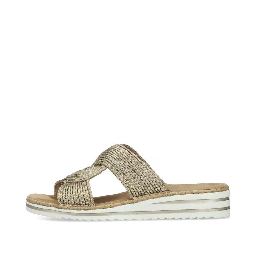 Rieker FSK Damen Sandalen Pantoletten metallic