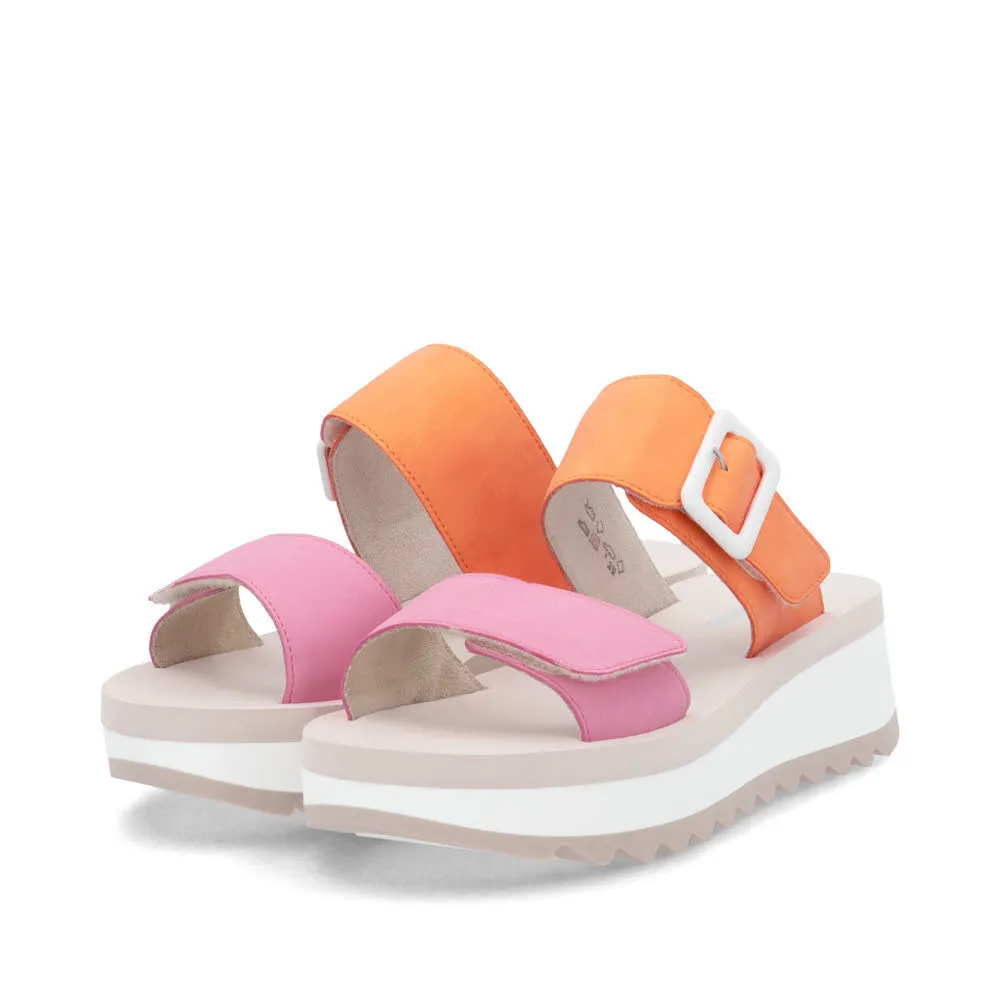 Rieker FSK Damen Sandalen Pantoletten pink/carrot