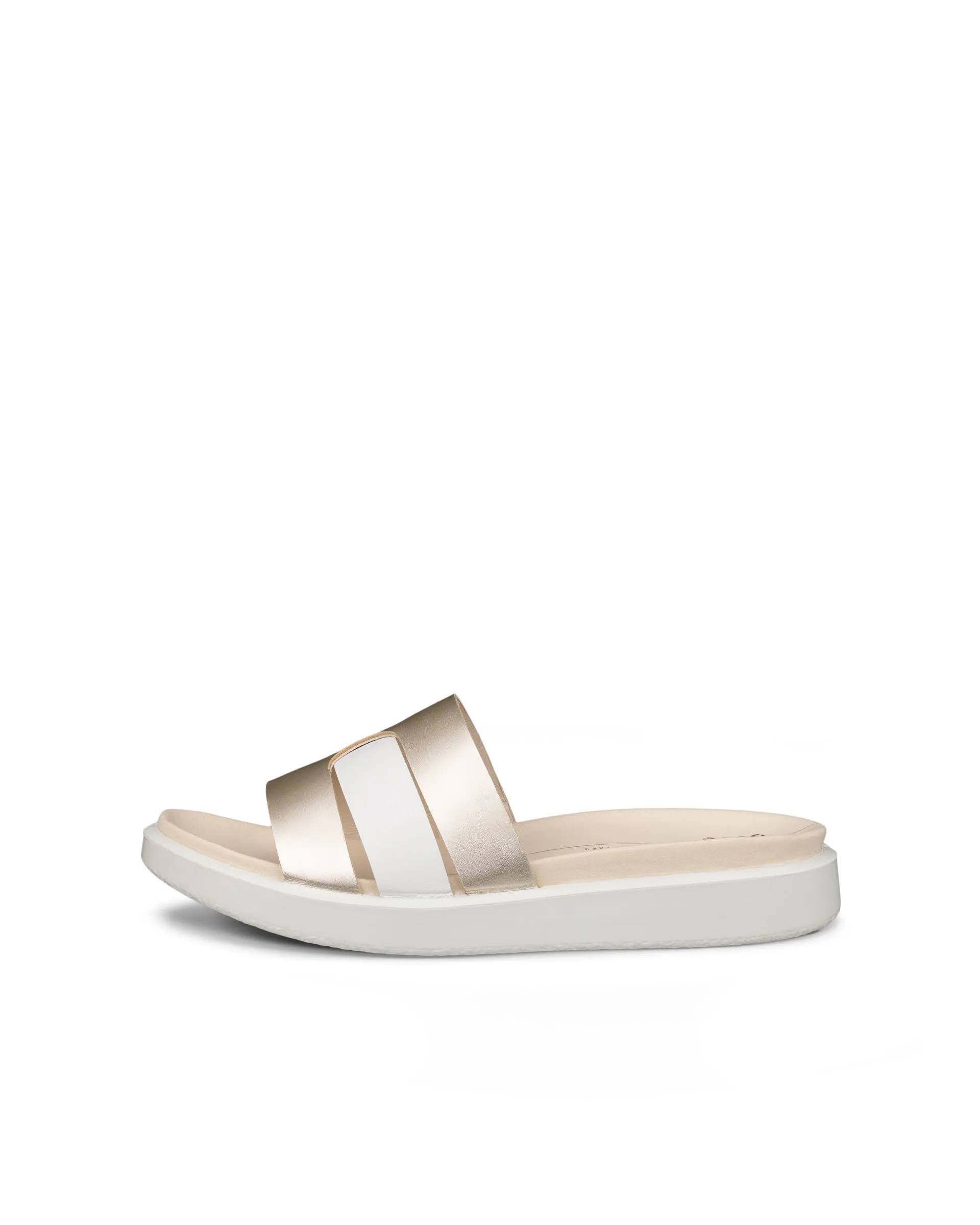 ECCO FLOWT W Damen Lederpantolette gold beige weiß
