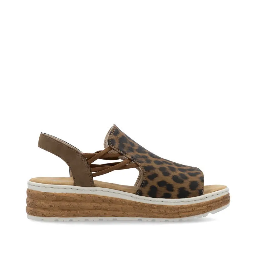 Rieker Damen Sandalen Riemchensandalen dunkelbraun schhwarz