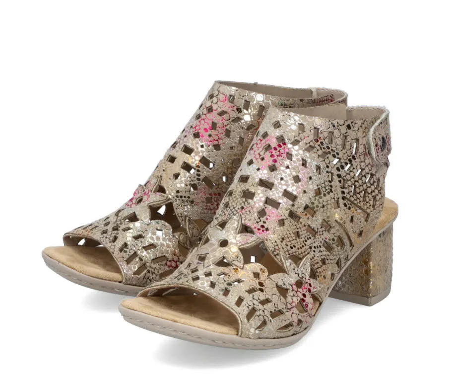 Rieker Damen Sandalen Riemchensandaletten multicolor beige