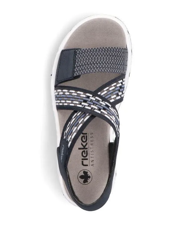 rieker Damen Trekkingsandale Sandalette blau