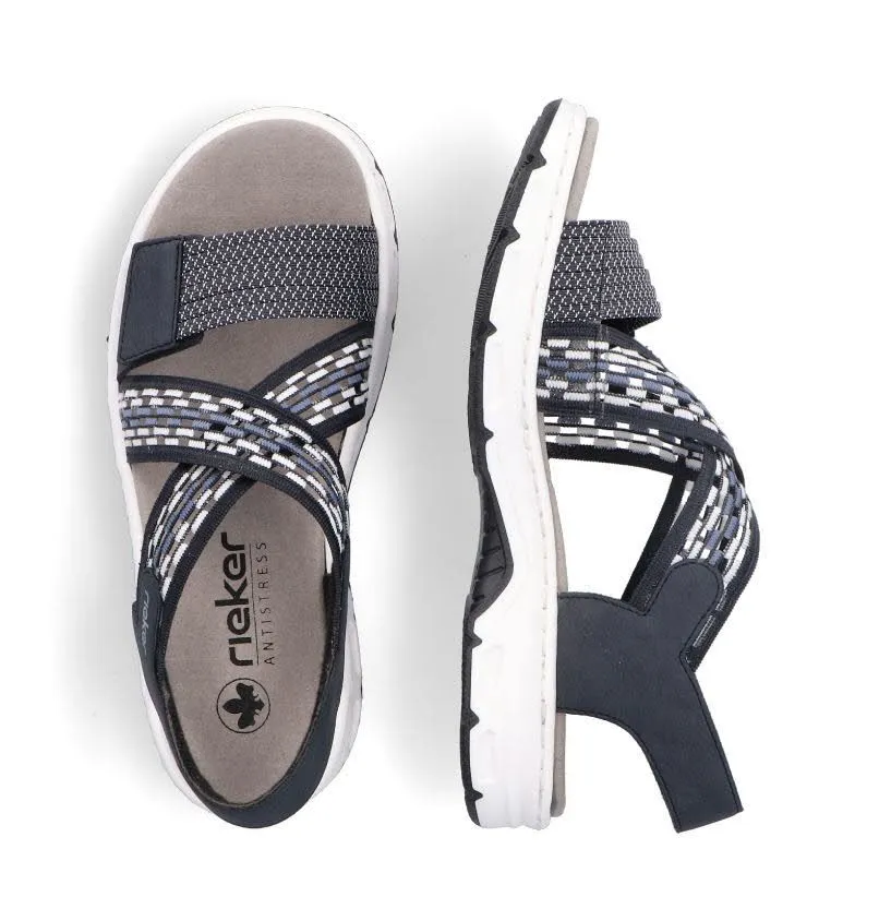 rieker Damen Trekkingsandale Sandalette blau