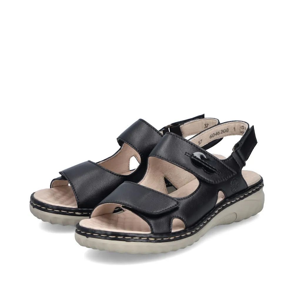 Rieker FSK Damen Sandalen Sandaletten nero/schwarz