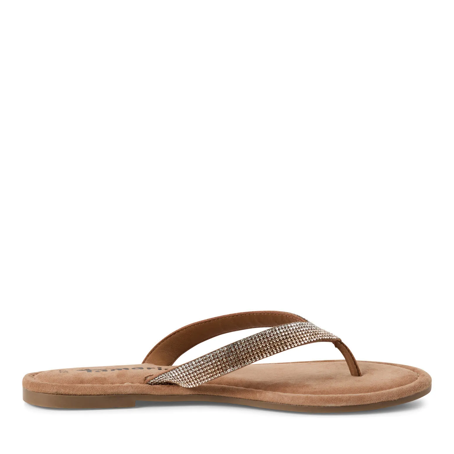 Tamaris Flip Flop Glitzerriemen Damen braun