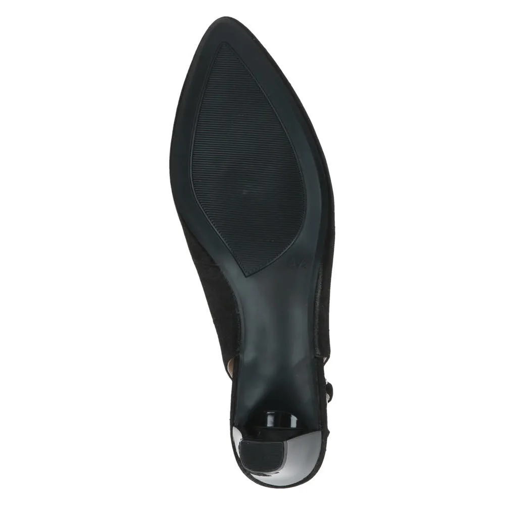 Caprice Damen Sling Pumps Absatzschuhe schwarz metallic