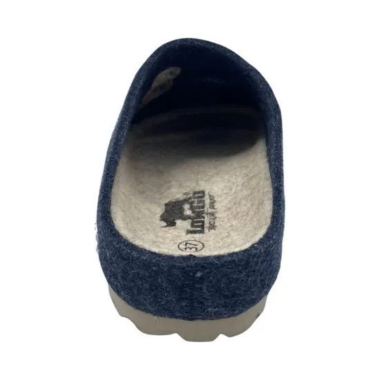 Longo Hausschuhe Damen Pantolette geschlossen blau