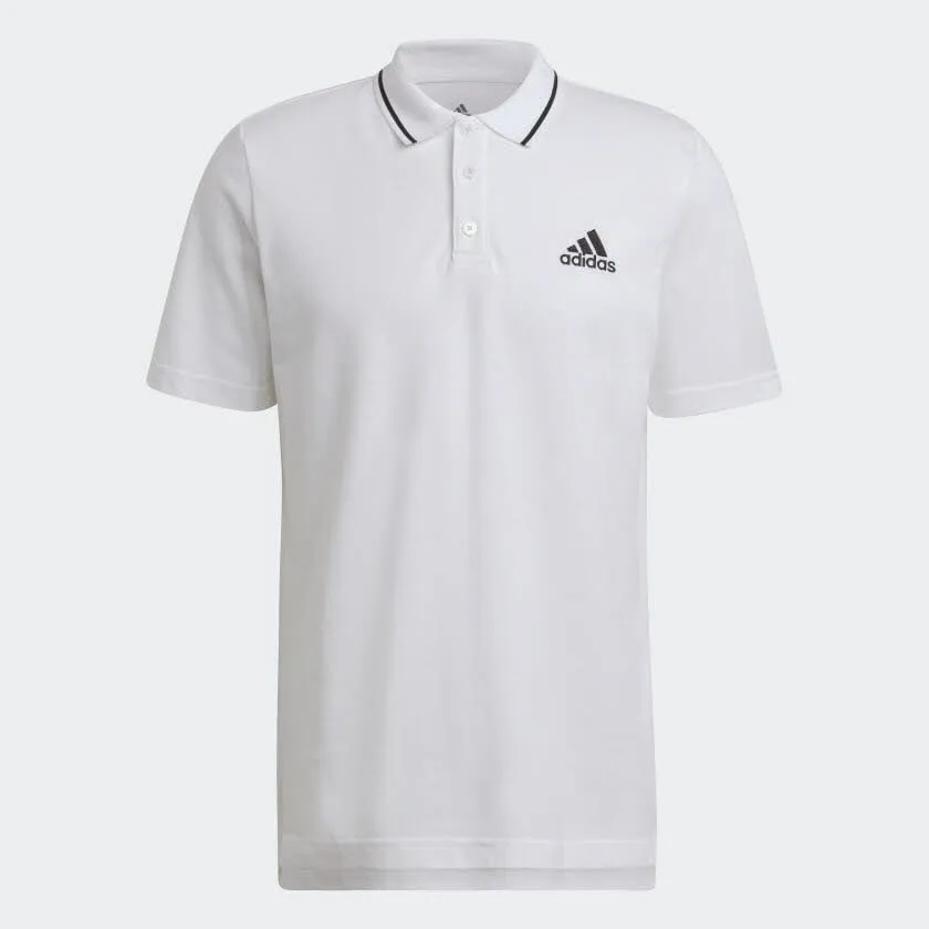 adidas AEROREADY ESSENTIALS PIQUE SMALL LOGO POLO SHIRT Herren T-Shirt weiß NEU
