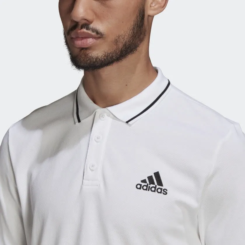 adidas AEROREADY ESSENTIALS PIQUE SMALL LOGO POLO SHIRT Herren T-Shirt weiß NEU