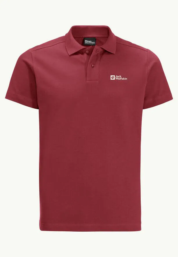 Jack Wolfskin Essential Herren Polo Poloshirt rot