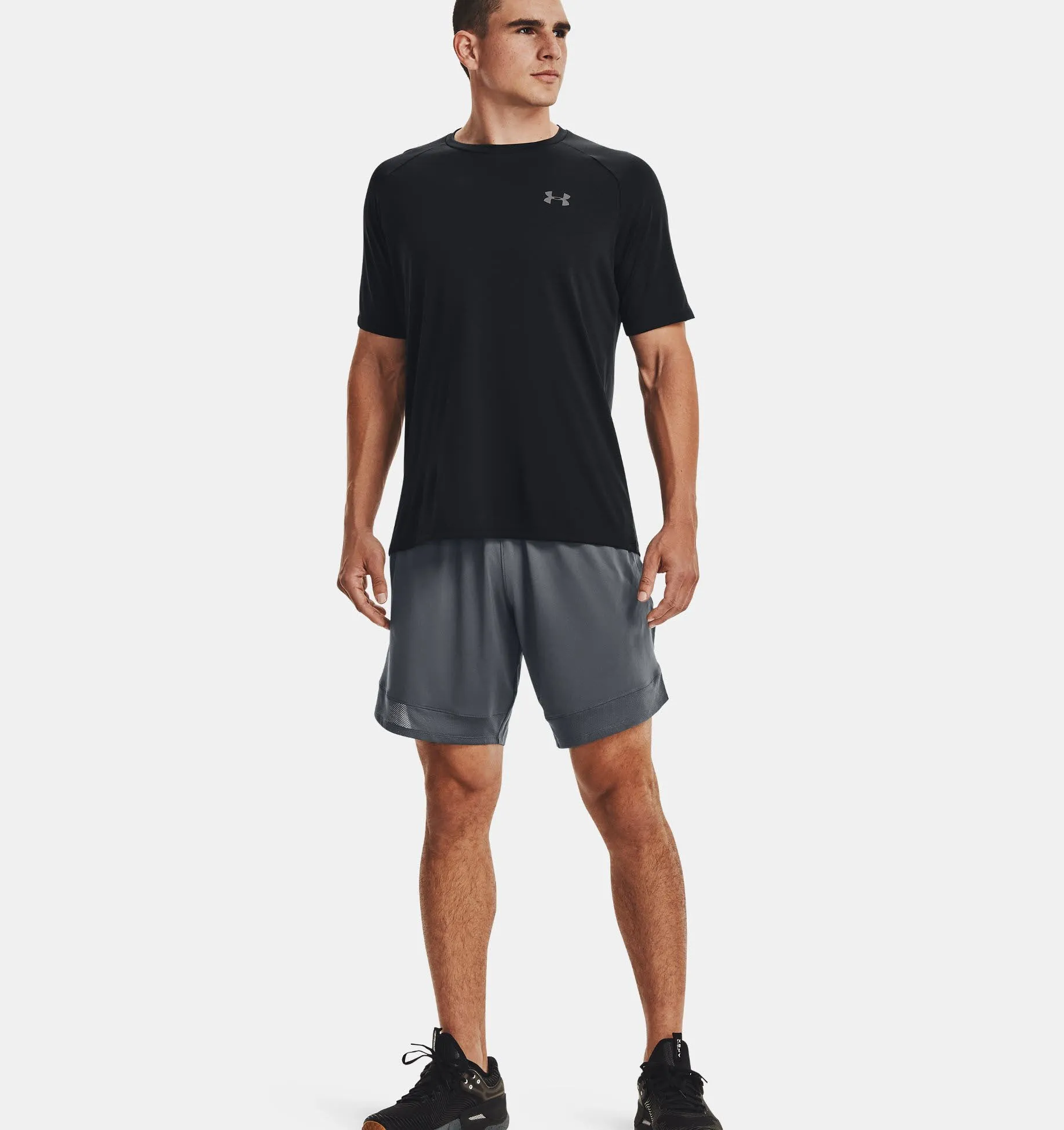 Under Armour UA Tech 2.0 Herren Sport Trainings T-Shirt Schwarz NEU
