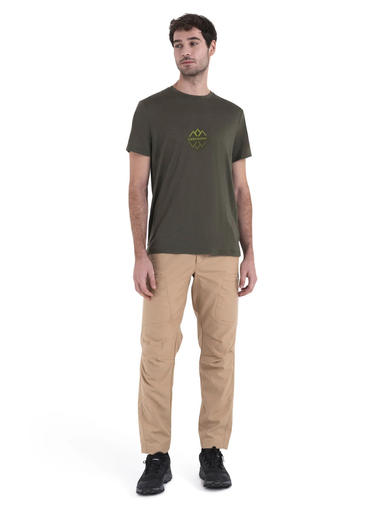 Icebreaker Merino 150 Tech Lite III IB Logo Reflections Herren T-Shirt Funktionsshirt grün
