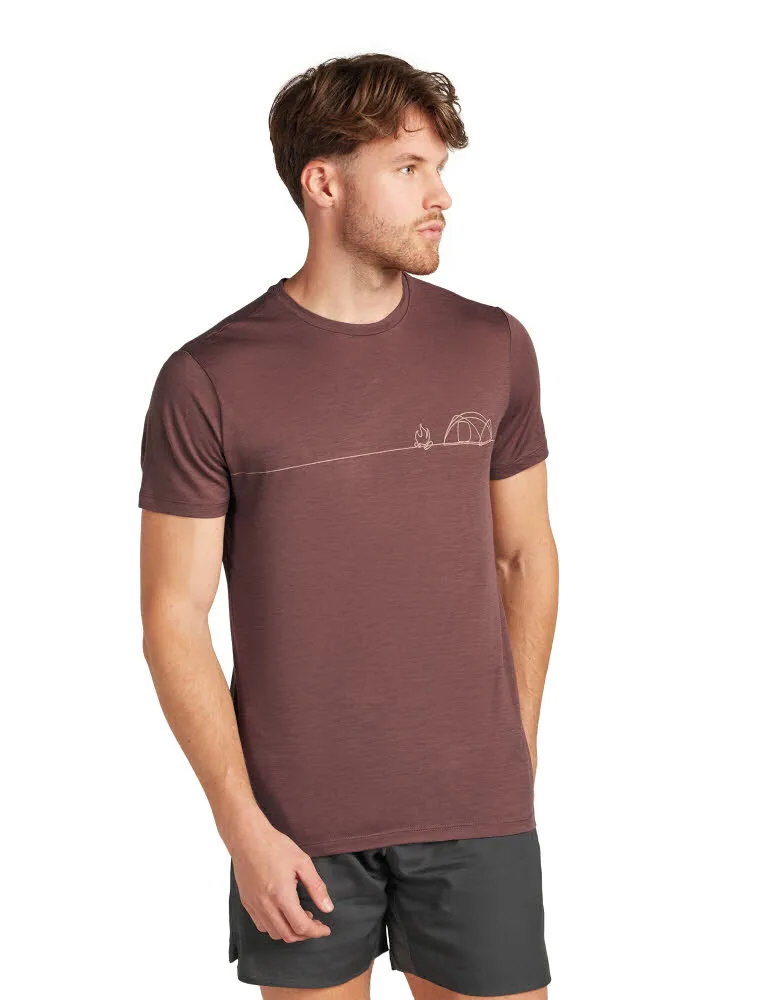 Icebreaker Merino 150 Tech Lite T-Shirt Single Line Camp Herren braun