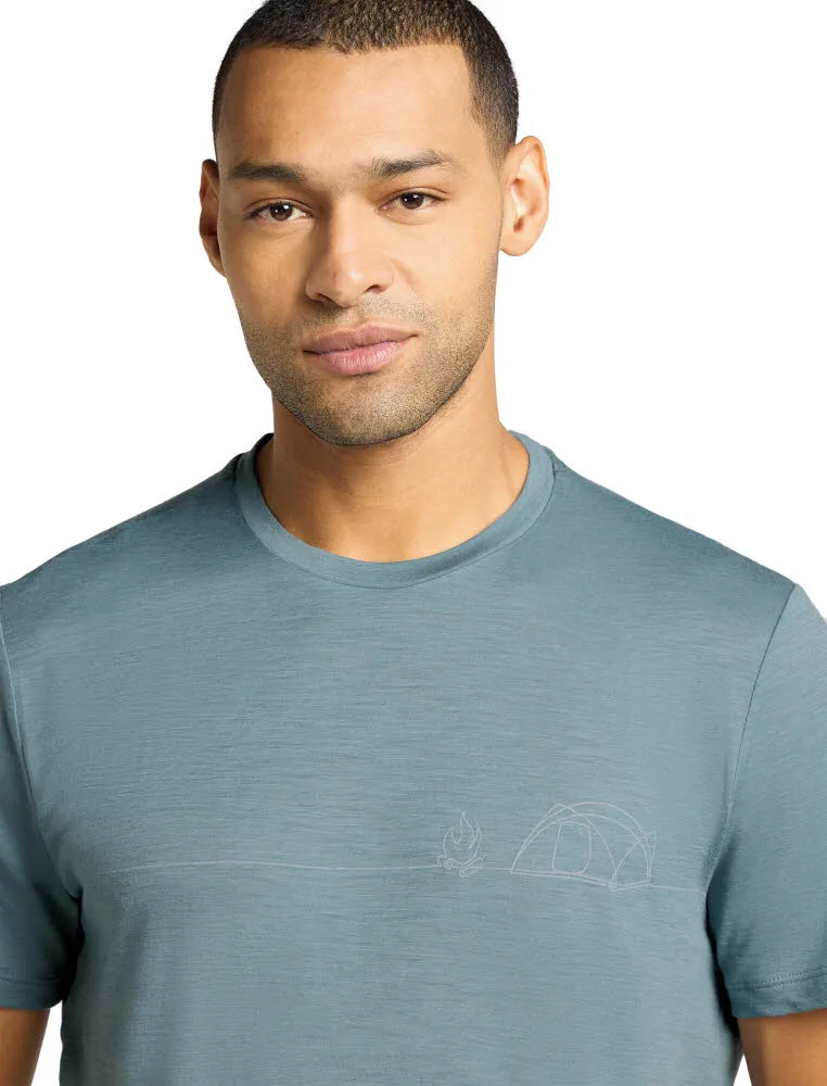 Icebreaker Merino 150 Tech Lite T-Shirt Single Line Camp Herren hellblau