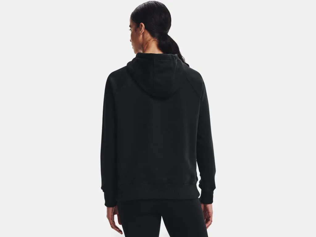 Under Armour Rival Fleece Logo Hoodie Damen Kapuzenpullover schwarz NEU