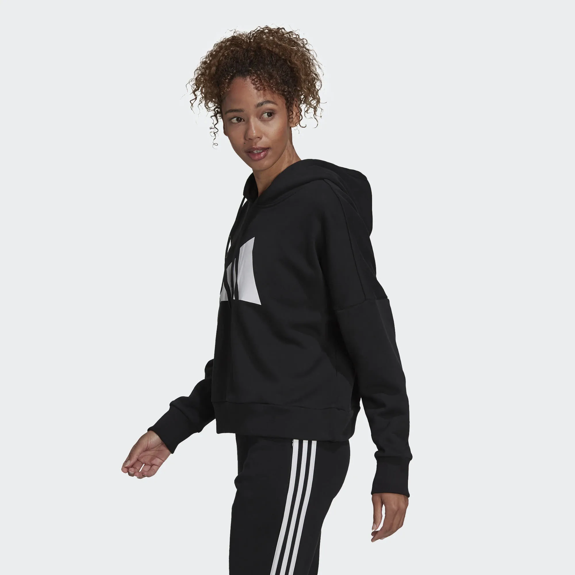 adidas W FI 3B Damen Hoodie Kapuze Langarm Sport Freizeit schwarz NEU